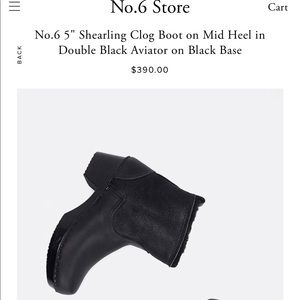 No 6 Black Shearling and Leather Boots NEW  38